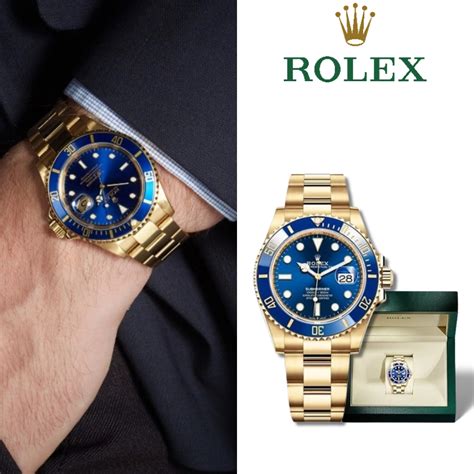 rolex submariner biru|rolex submariner gold watch.